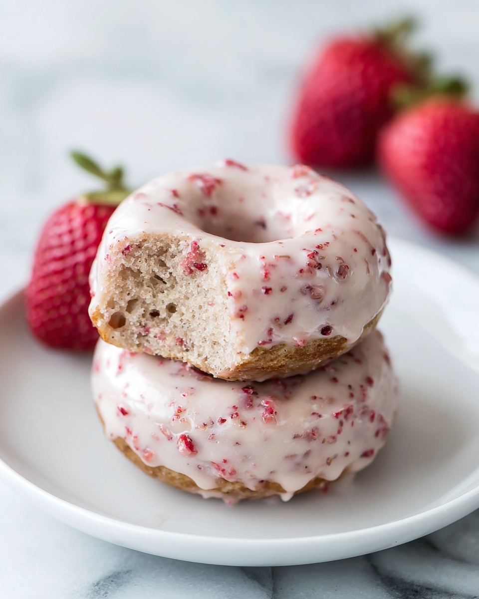 Strawberry Cake Donuts Recipe - Recipe Image