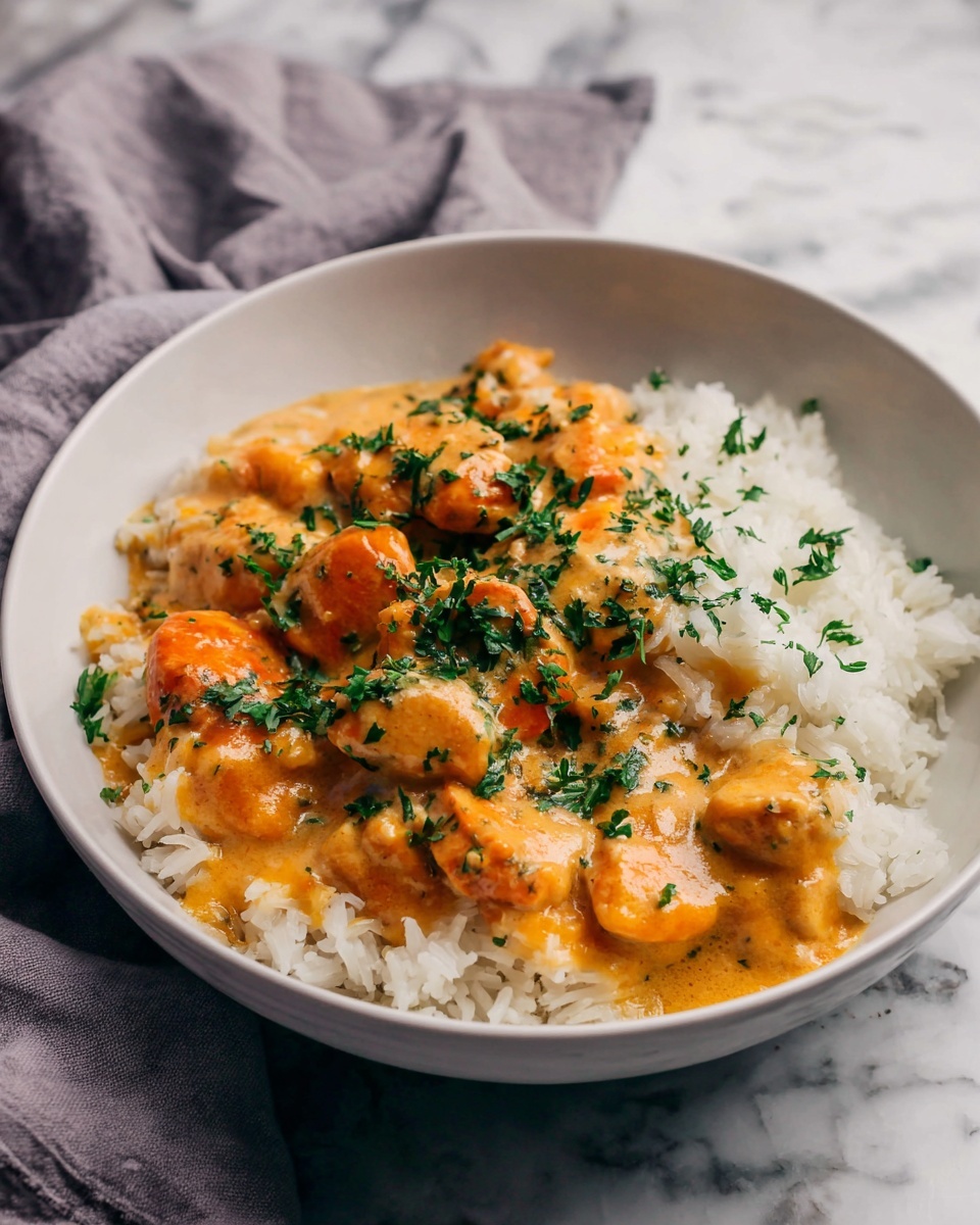 Creamy Smothered Chicken and Rice Recipe - Recipe Image