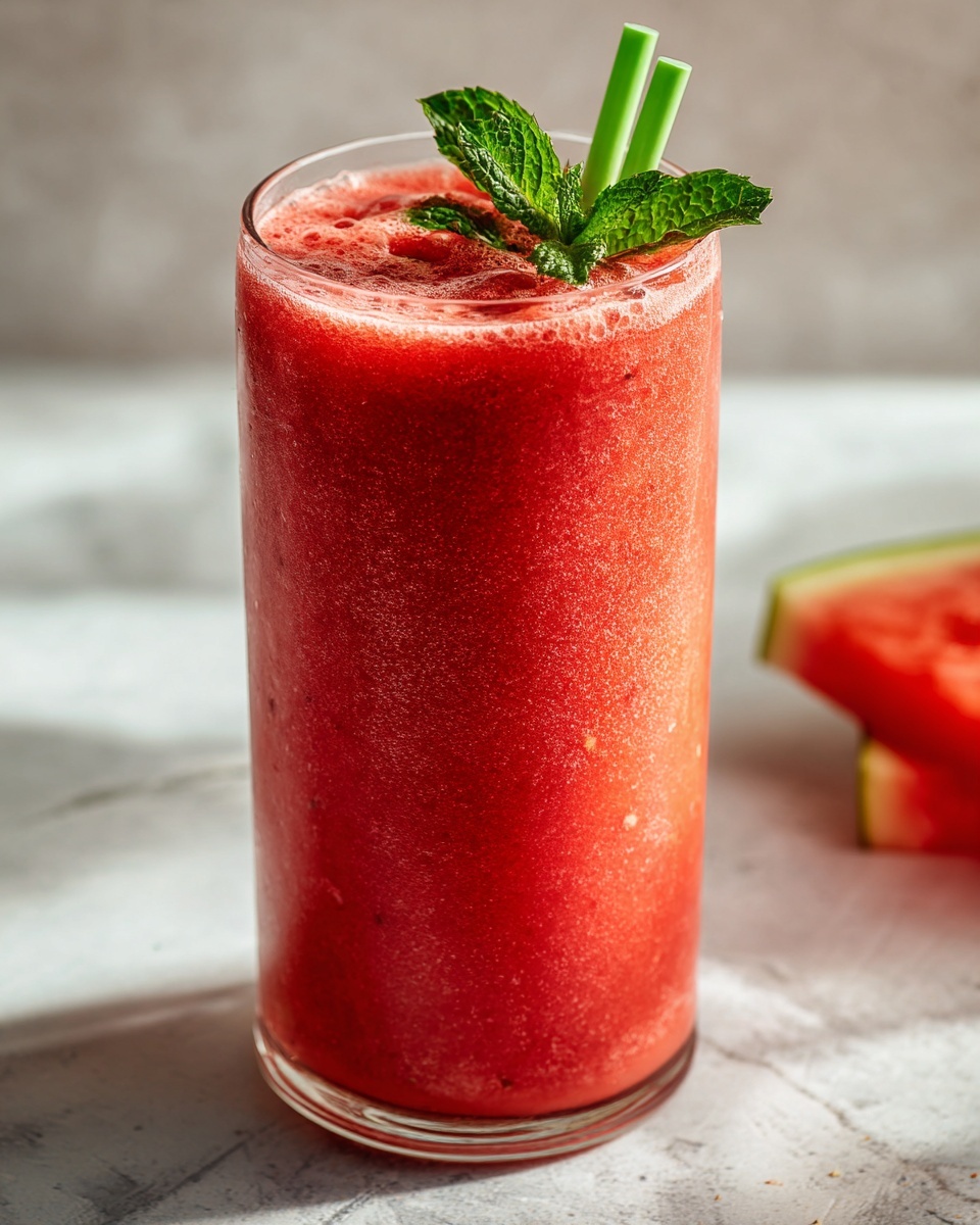 Watermelon Strawberry Smoothie Recipe - Recipe Image