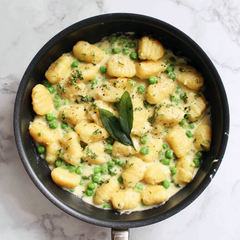 Gnocchi with Creamy Sage and Pea Sauce (Vegan) Recipe
