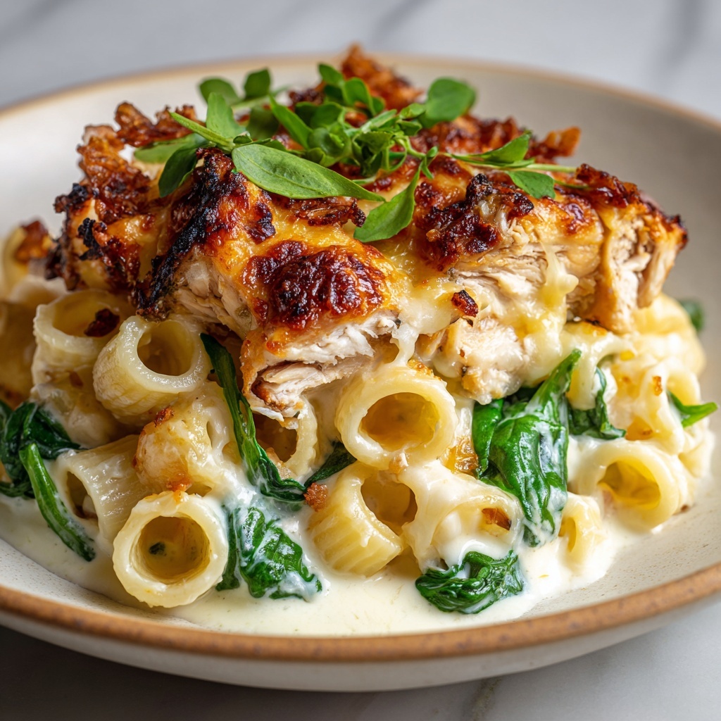 Spinach & Artichoke Dip Pasta with Chicken Recipe - Recipe Image