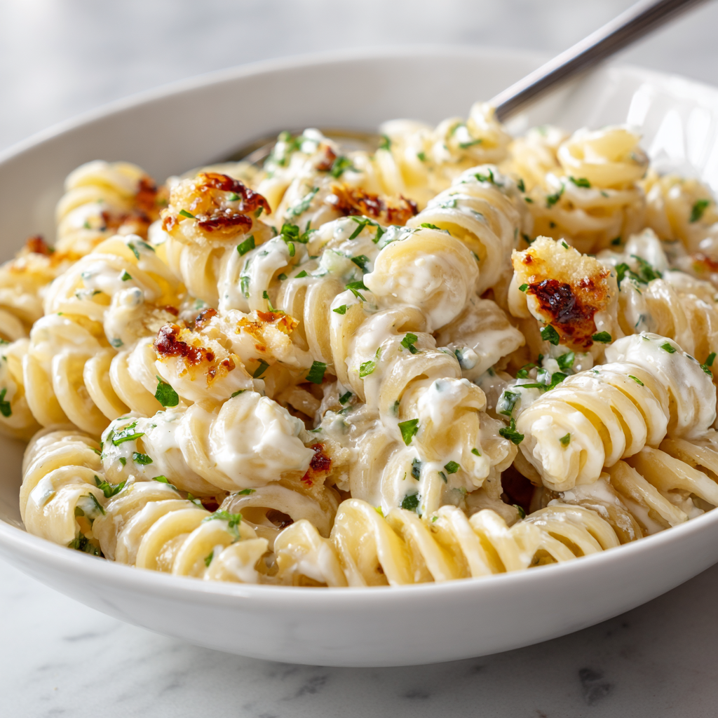 Creamy Garlic Parmesan Chicken Pasta Bake Recipe - Recipe Image