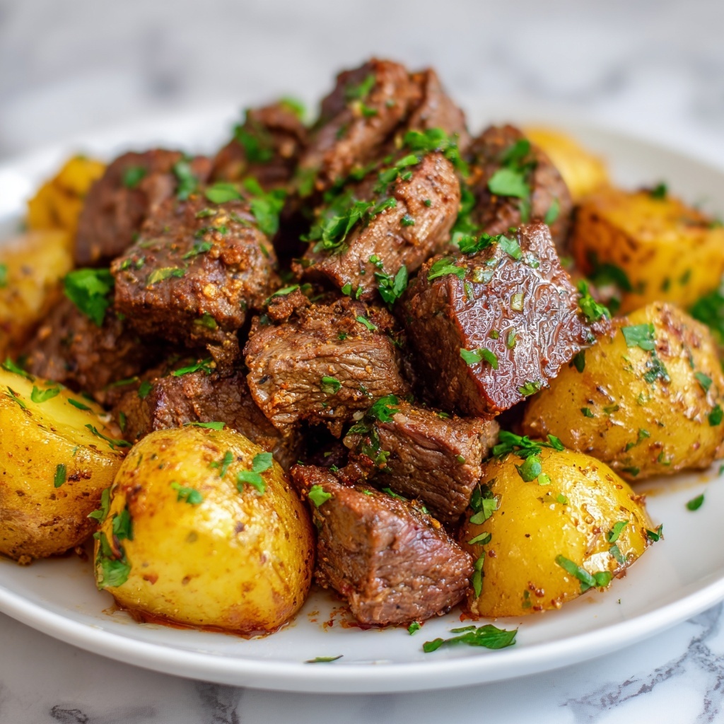 Slow Cooker Garlic Butter Beef Bites & Potatoes Recipe - Recipe Image