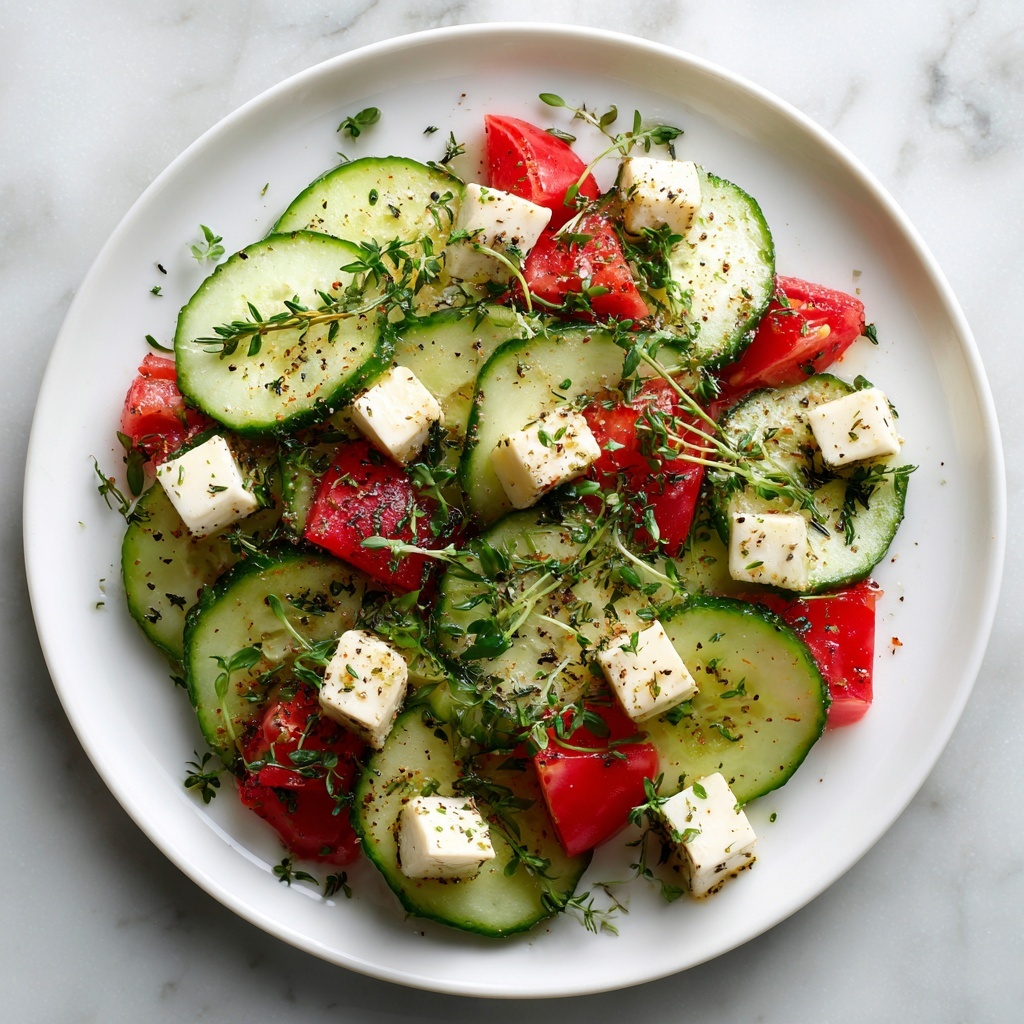 Simple Watermelon Cucumber Feta Salad Recipe - Recipe Image