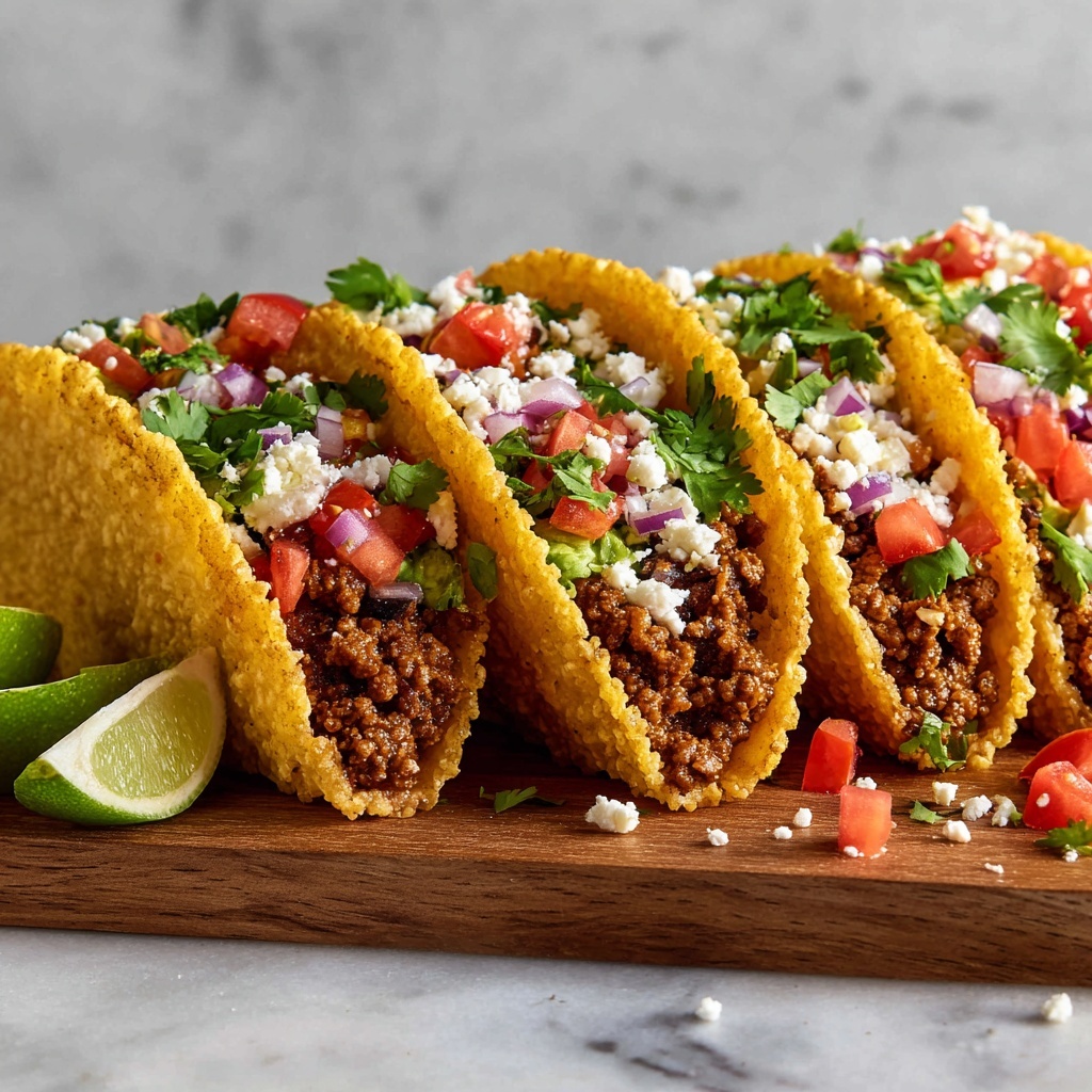 Crispy Ground Beef Tacos Fast Recipe - Recipe Image