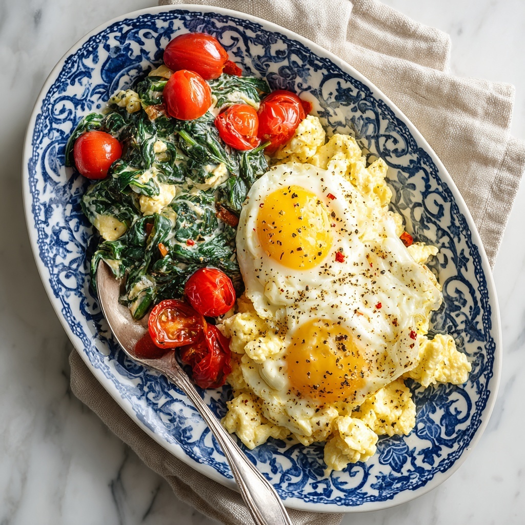 Egg White Scramble with Spinach and Tomatoes Recipe - Recipe Image
