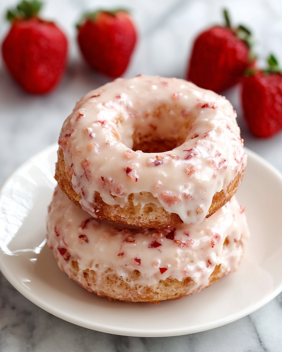 Strawberry Cake Donuts Recipe - Recipe Image