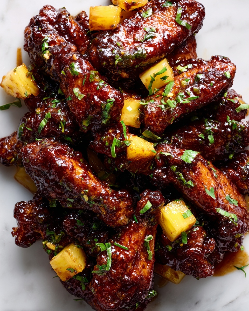Brown Sugar Pineapple Wings Chicken Recipe - Recipe Image