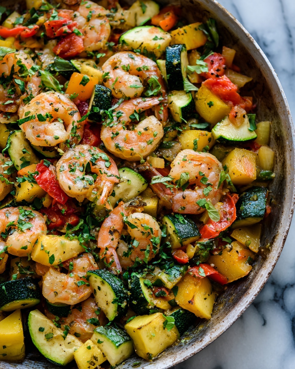 Easy Shrimp Vegetable Skillet Recipe - Recipe Image