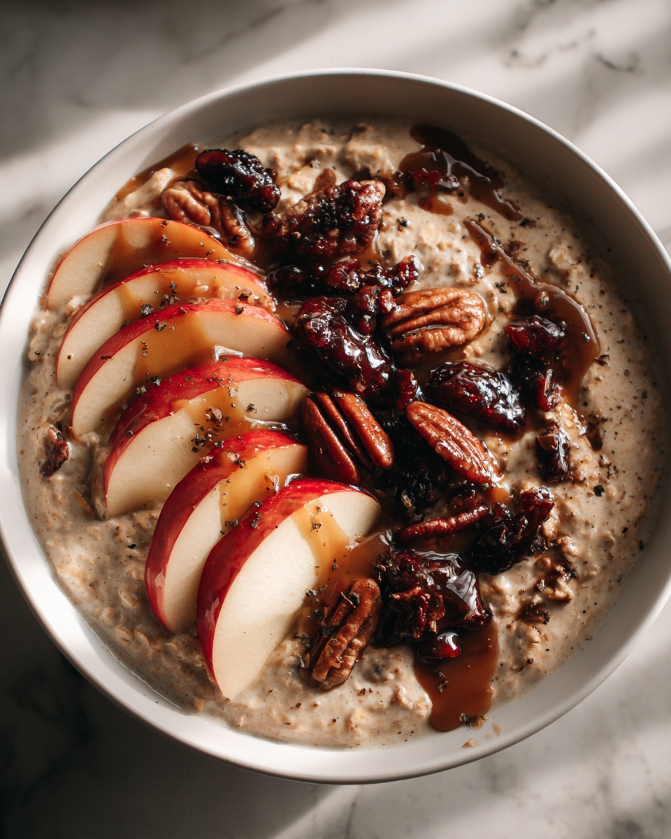 Cinnamon Apple Oatmeal with Caramelized Apples and Walnuts Recipe - Recipe Image