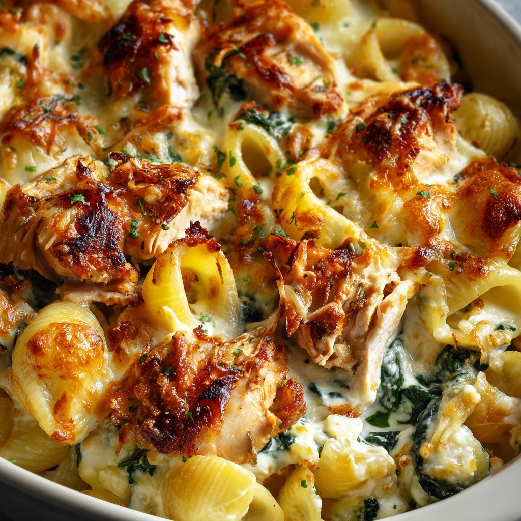 Spinach & Artichoke Dip Pasta with Chicken Recipe - Recipe Image