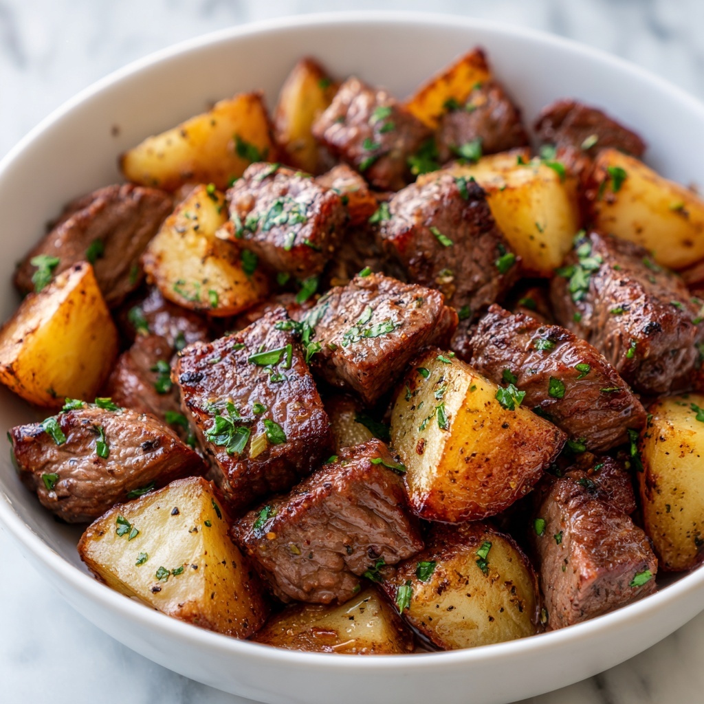 Slow Cooker Garlic Butter Beef Bites & Potatoes Recipe - Recipe Image