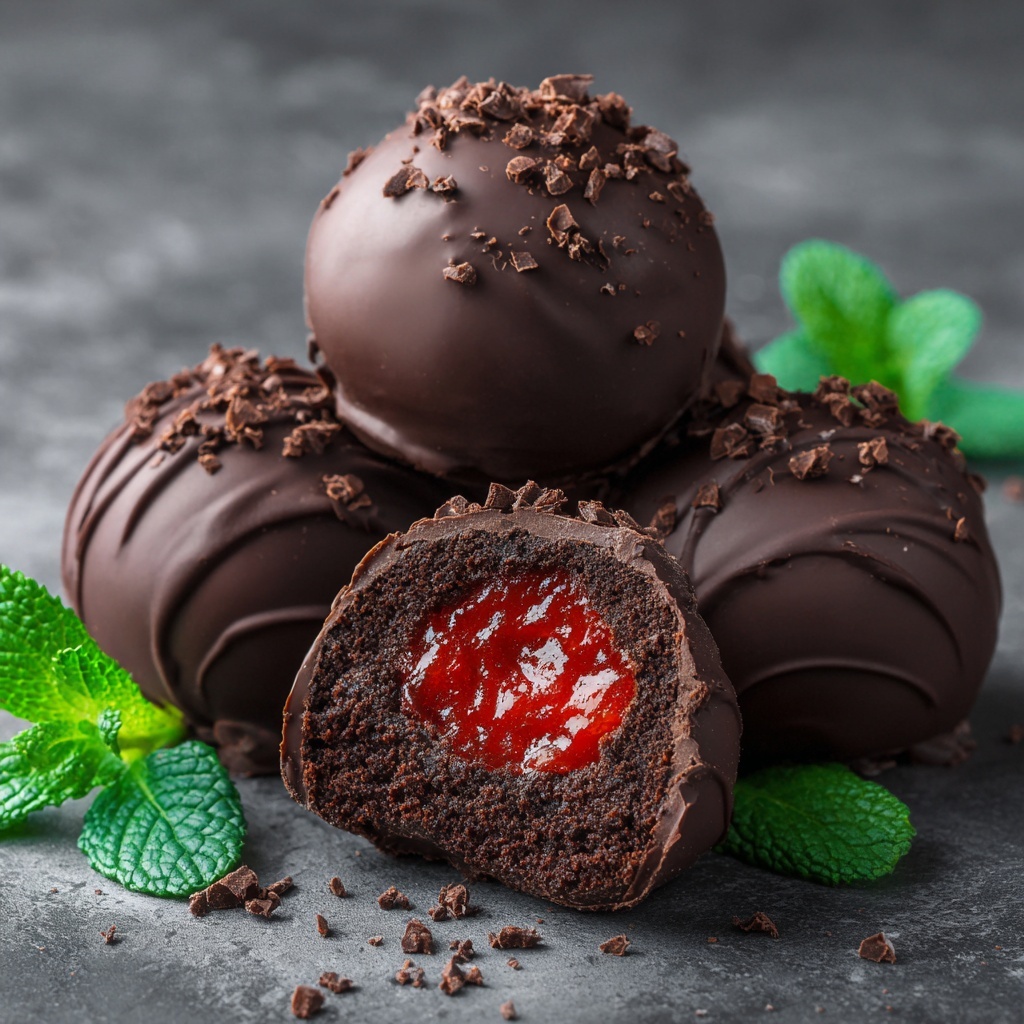 Strawberry Dark Chocolate Truffles Recipe - Recipe Image