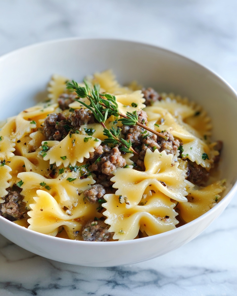 Creamy Beef and Bowtie Pasta Recipe - Recipe Image
