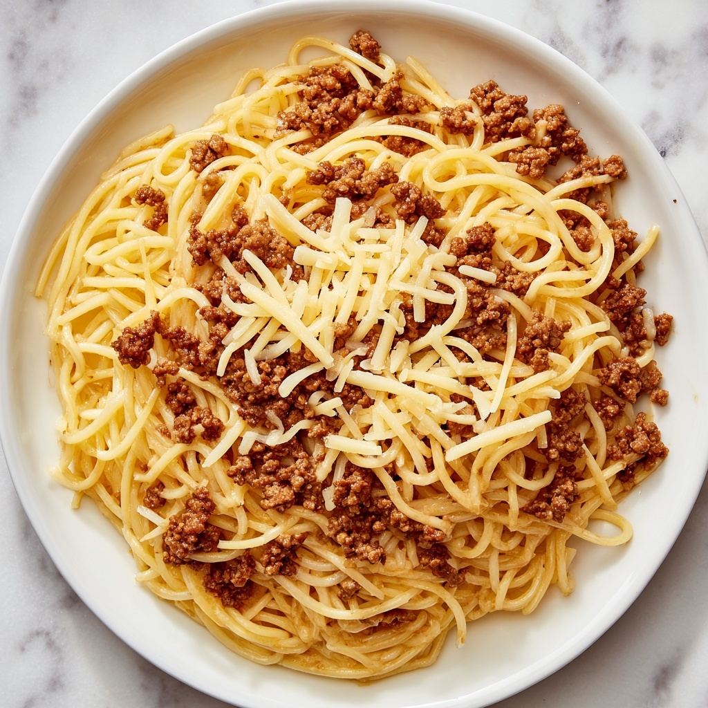 Cheesy Garlic Butter Linguine with Savory Ground Beef Recipe - Recipe Image