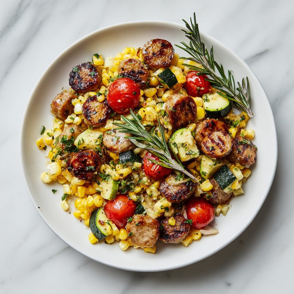 Summer Sausage Skillet with Andouille Sausage Recipe - Recipe Image