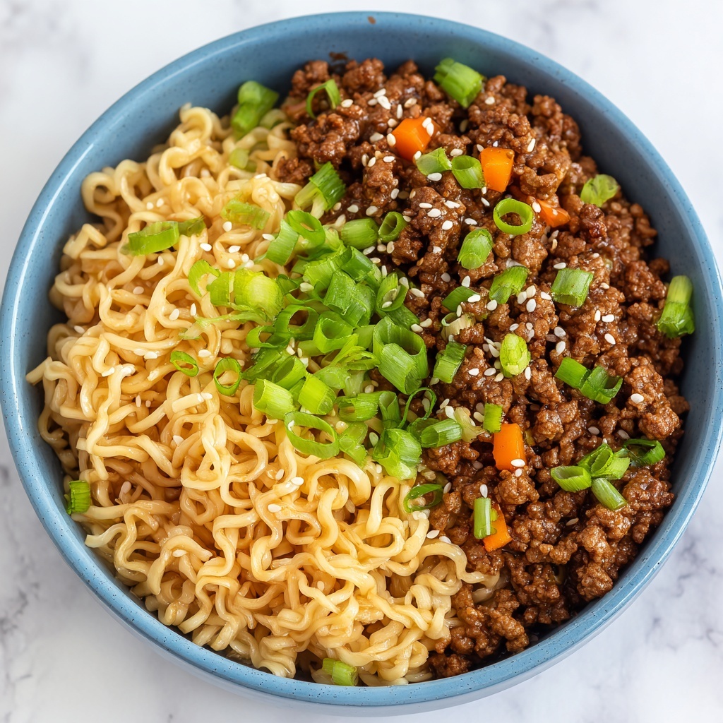 Mongolian Ground Beef Noodles Recipe - Recipe Image