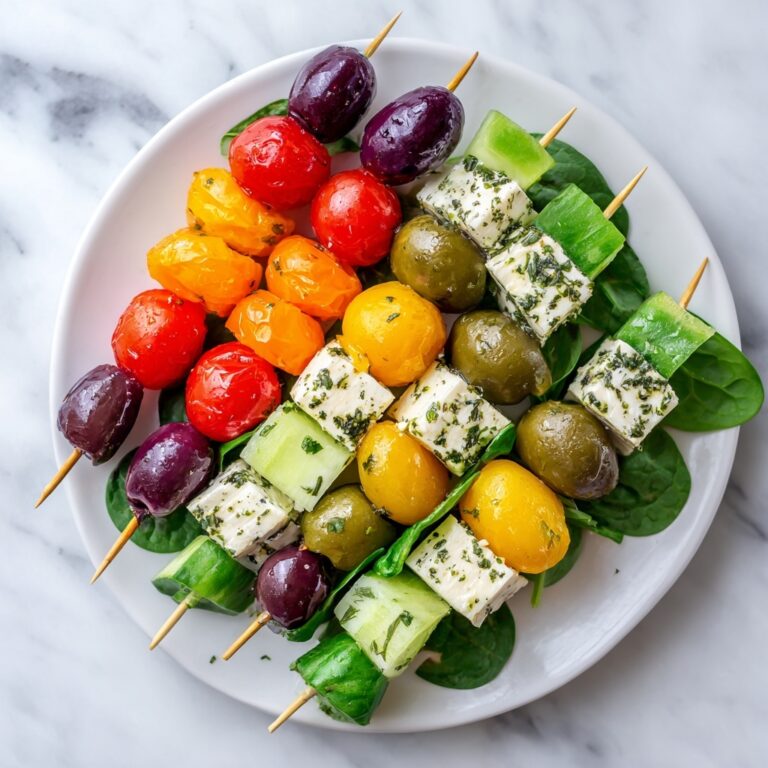 Greek Salad Skewers with Olives and Feta Recipe