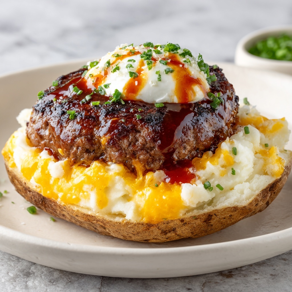 Hearty Steak Bites on Loaded Baked Potatoes Recipe - Recipe Image