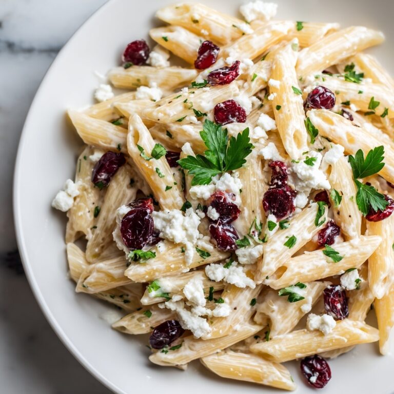 Feta & Cranberry Penne Salad with Orange Vinaigrette Recipe