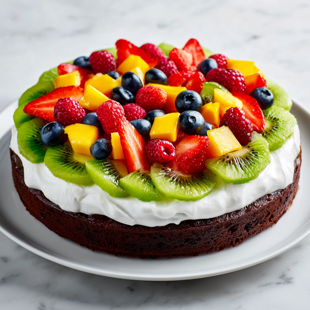Brownie Fruit Pizza Recipe - Recipe Image