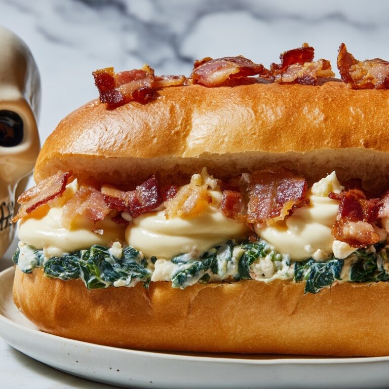 Halloween Spinach Dip in a Coffin Bread Bowl Recipe