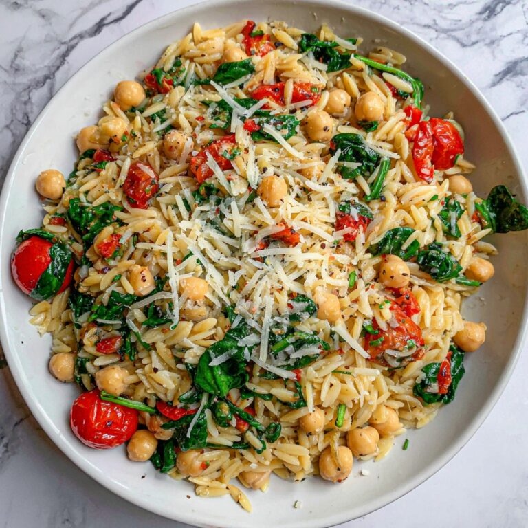 Creamy Tuscan Chickpeas & Orzo Recipe