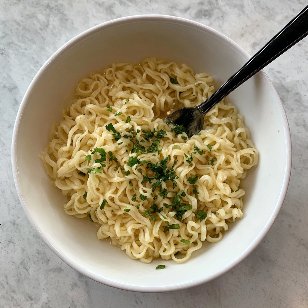 Garlic Butter Ramen Noodles Recipe - Recipe Image