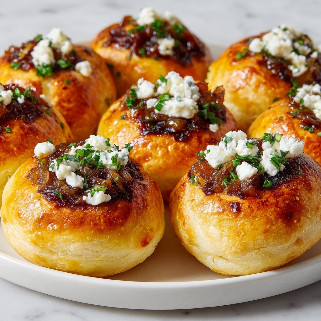 Caramelized Onion and Feta Puff Pastry Tarts Recipe - Recipe Image