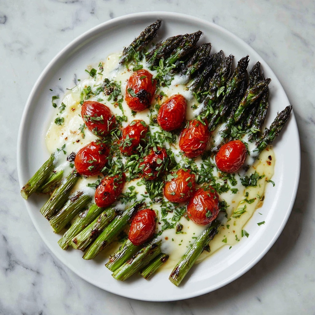 Parmesan Roasted Asparagus with Tomatoes & Balsamic Recipe - Recipe Image