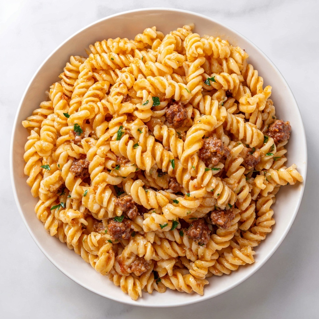 Beef and Rotini in Garlic Parmesan Sauce Recipe - Recipe Image