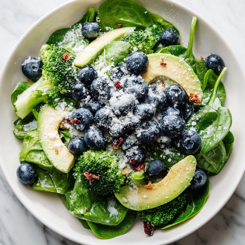 Blueberry Broccoli Spinach Salad Recipe - Recipe Image
