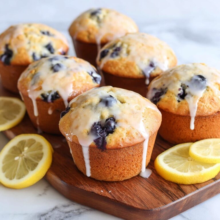 Blueberry Lemon Muffins with Bright Lemon Glaze Recipe