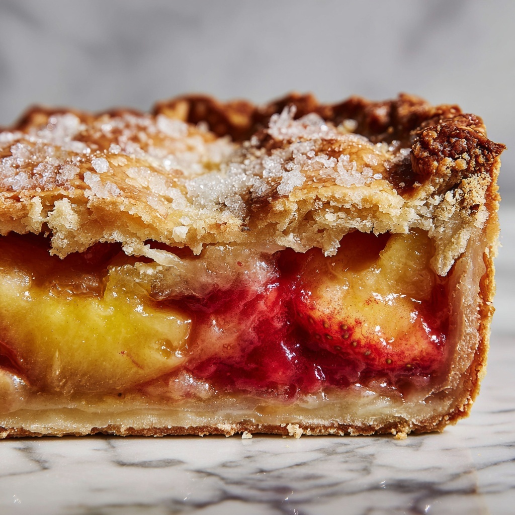 Peach Rhubarb Pie Recipe - Recipe Image