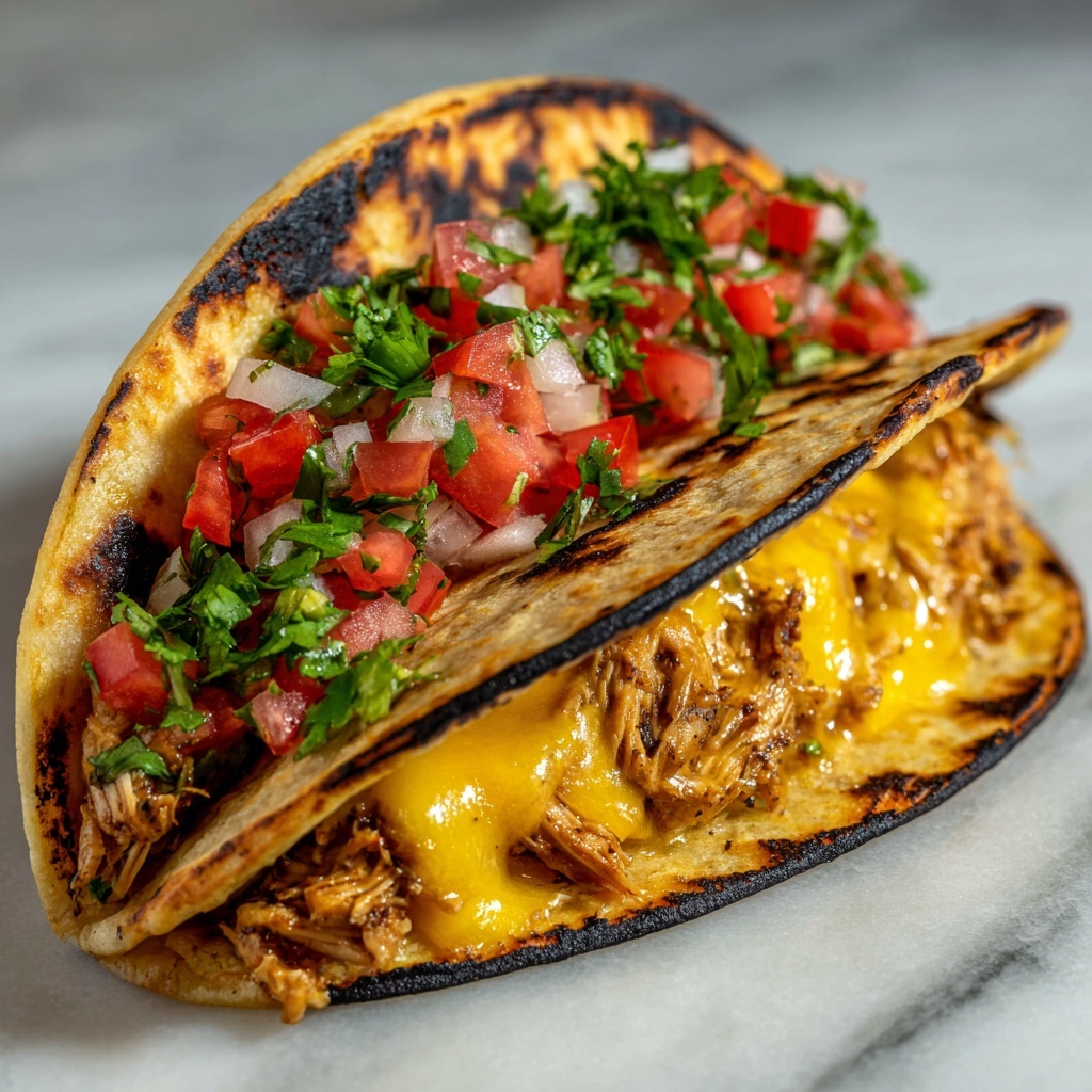 Slow Cooker Queso Chicken Tacos Recipe - Recipe Image