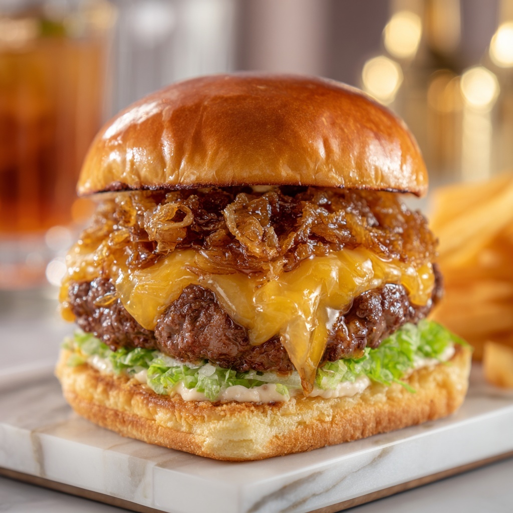 Corned Beef Burgers with Irish Cheddar and Sauerkraut Recipe - Recipe Image