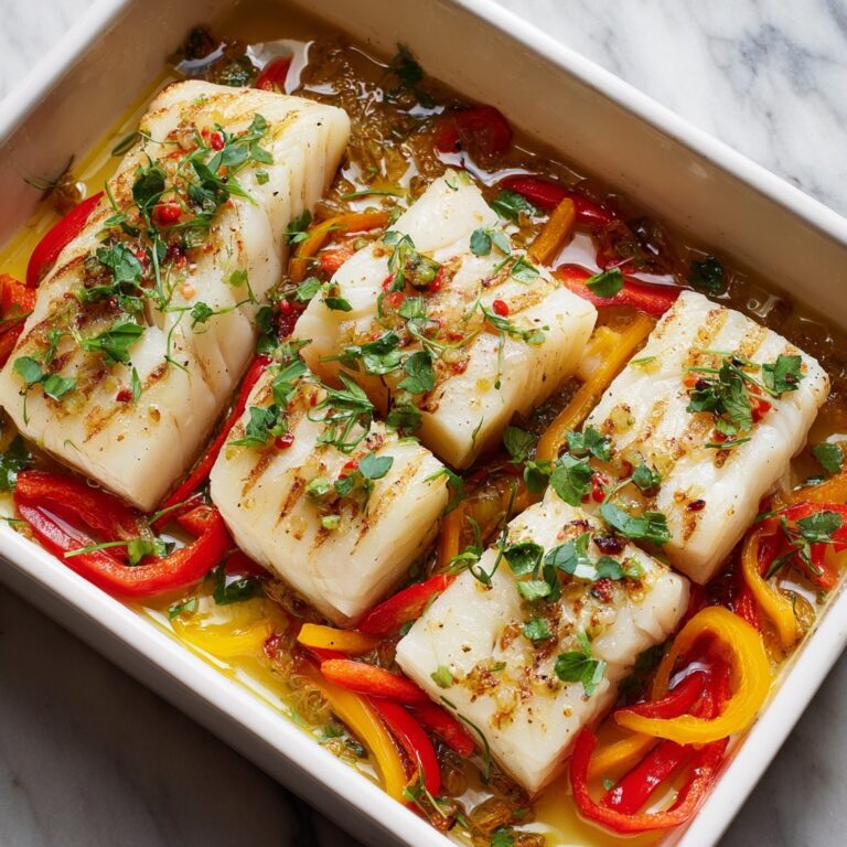 Herb Baked Fish with Rainbow Bell Peppers Recipe