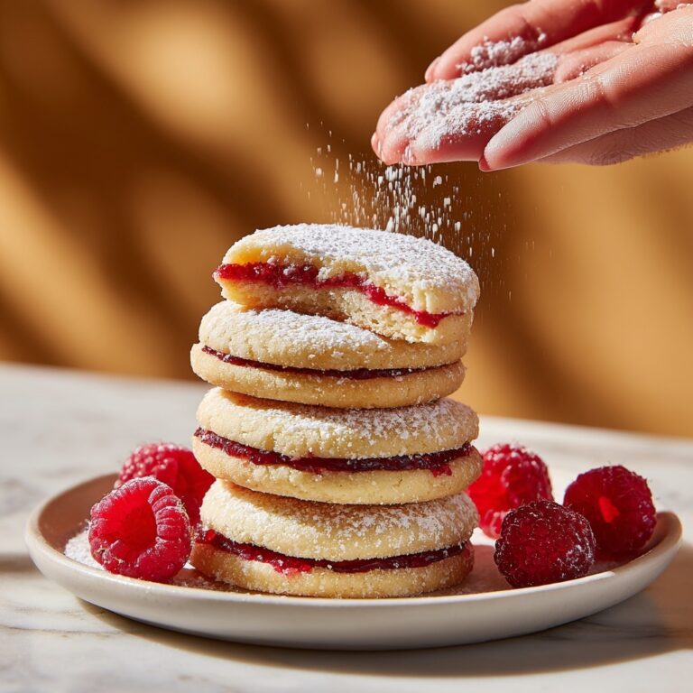 Raspberry Filled Almond Snowball Cookies Recipe