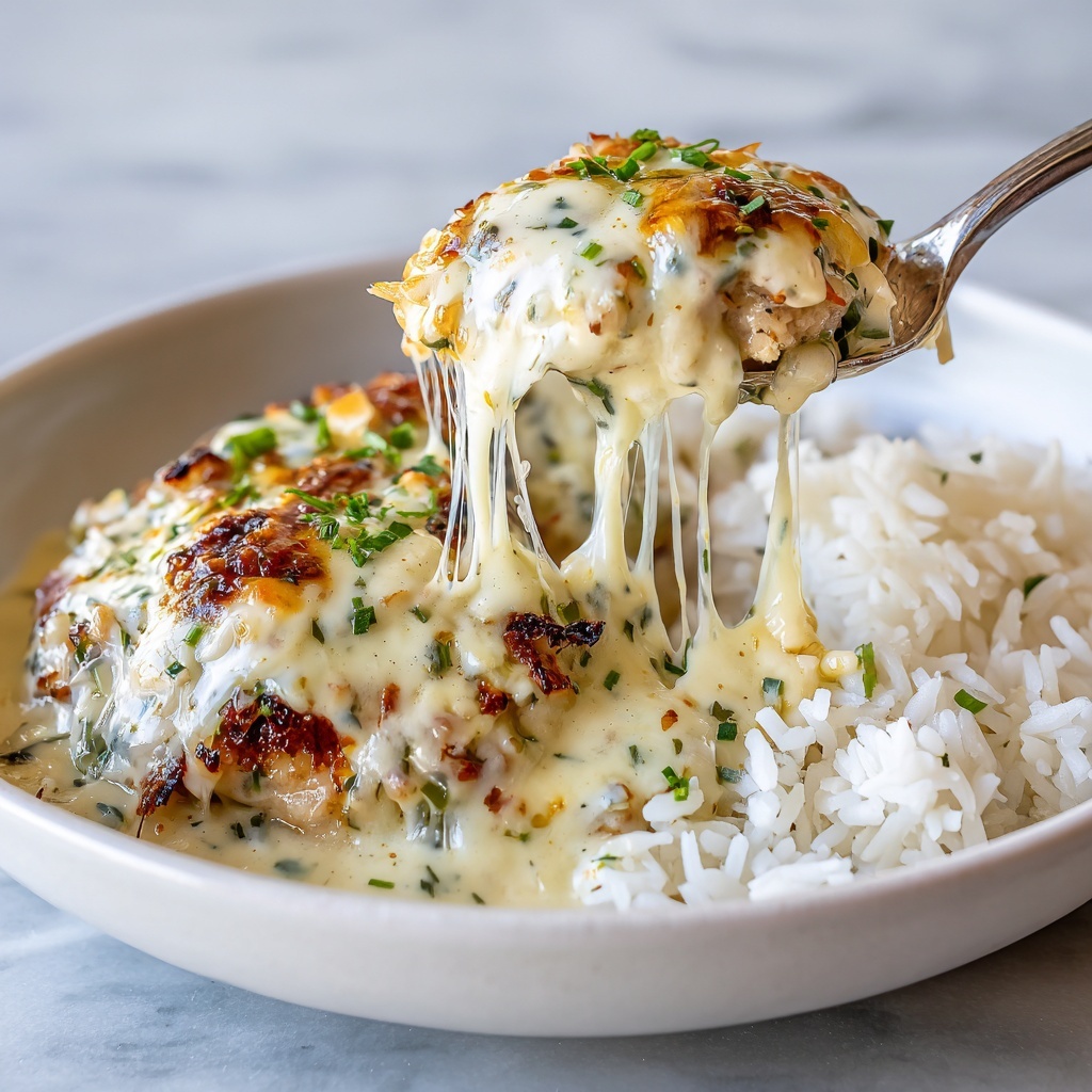 Creamy Smothered Chicken and Rice Recipe - Recipe Image