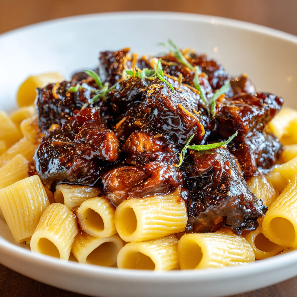 Creamy Garlic Beef Pasta Recipe - Recipe Image