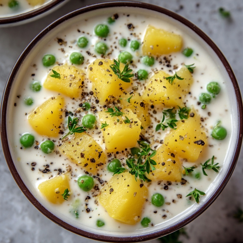 Creamed Potatoes and Peas Recipe - Recipe Image