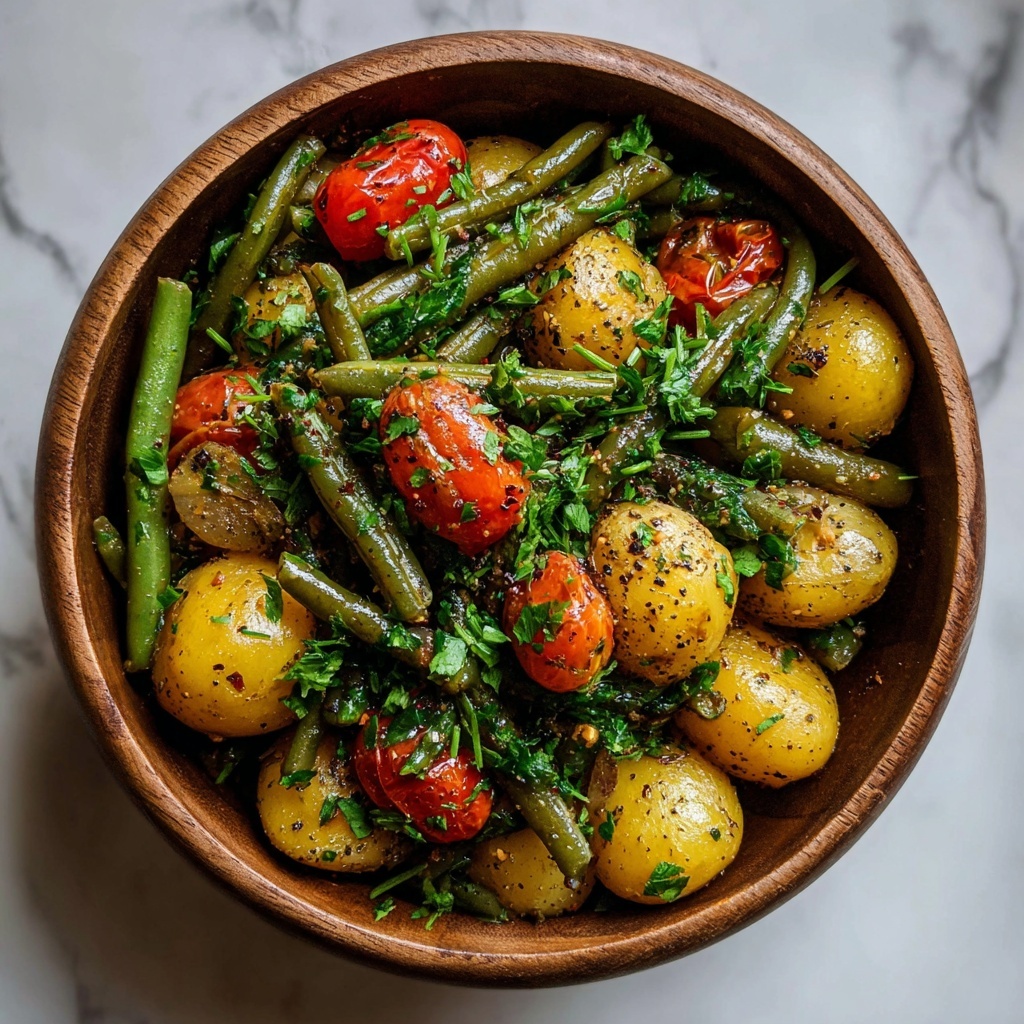 Italian Braised Green Beans and Potatoes Recipe - Recipe Image