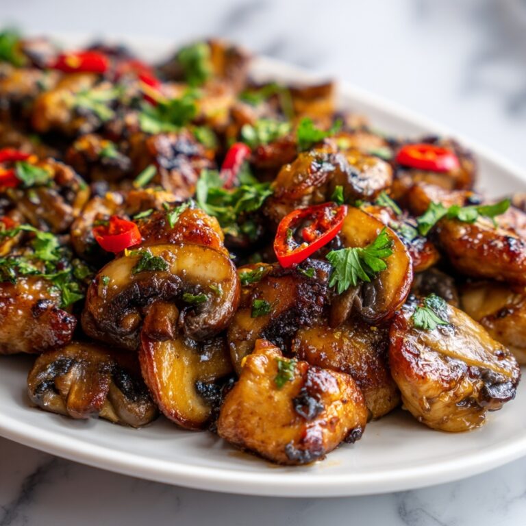 Garlic Mushroom Chicken Bites Recipe
