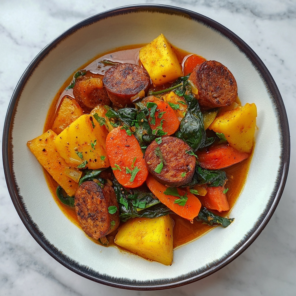 Italian Sausage Potato Soup with Carrots & Spinach Recipe - Recipe Image
