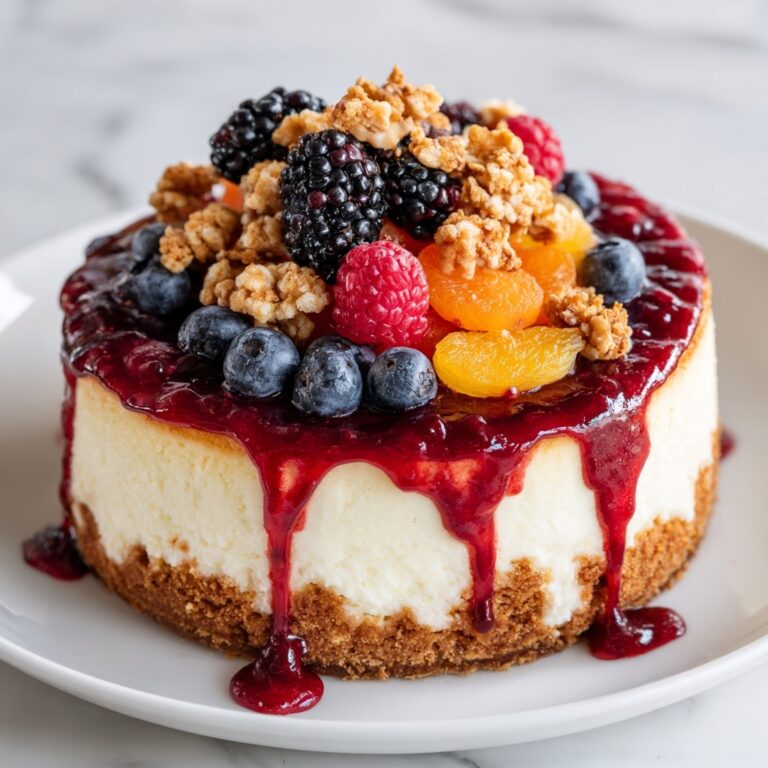 Summer Berry Peach Cheesecake Recipe