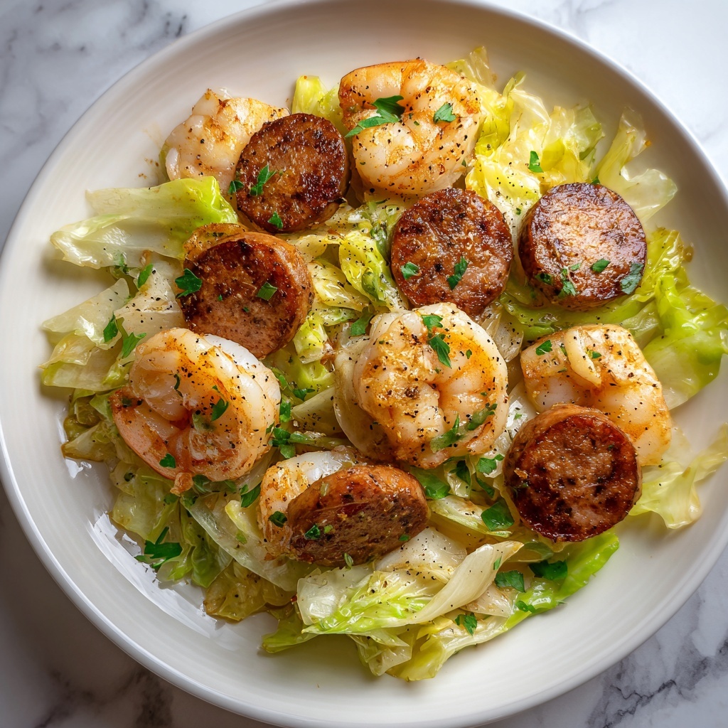 Fried Cabbage with Shrimp & Sausage Recipe - Recipe Image