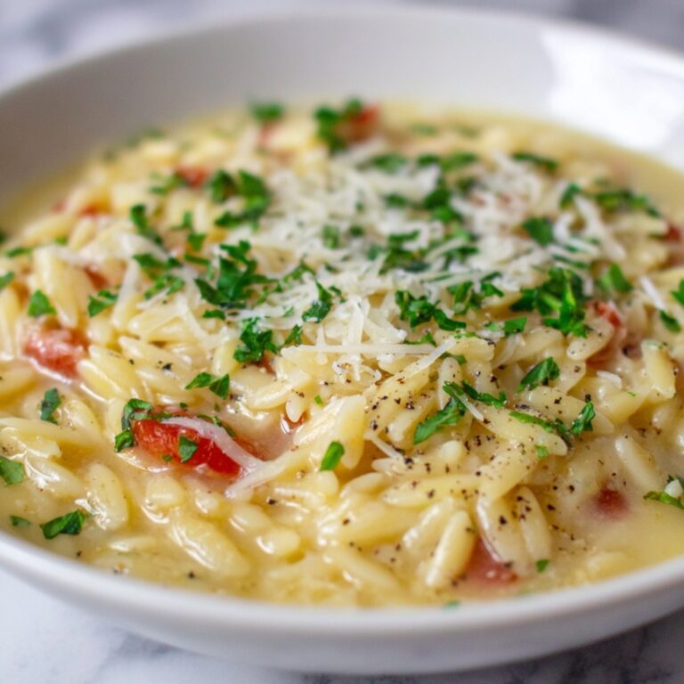 Creamy Garlic Parmesan Orzo Recipe