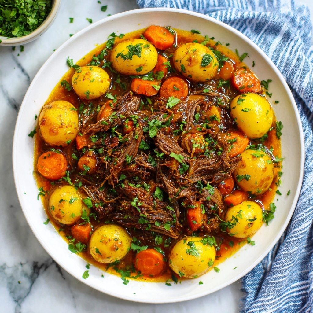Crock Pot Pot Roast with Carrots, Potatoes, and Herbs Recipe - Recipe Image