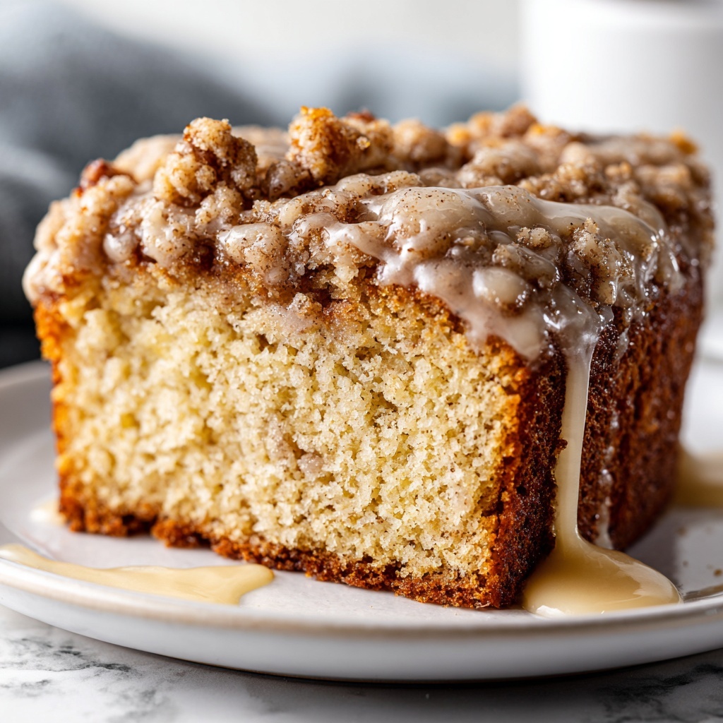 Rhubarb Streusel Cake with Warm Vanilla Sauce Recipe - Recipe Image