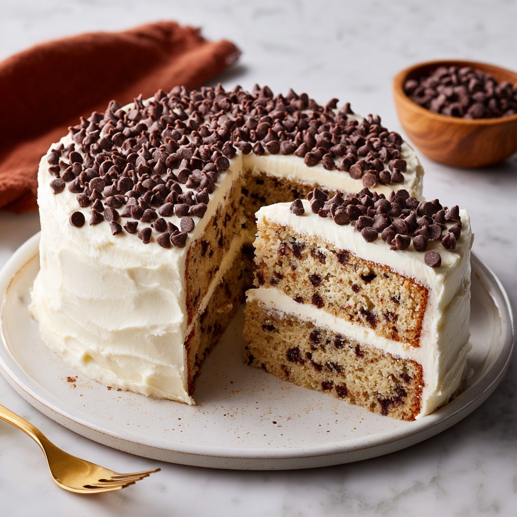 Chocolate Chip Cookie Cake with Cream Cheese Frosting and Chocolate Ganache Recipe - Recipe Image
